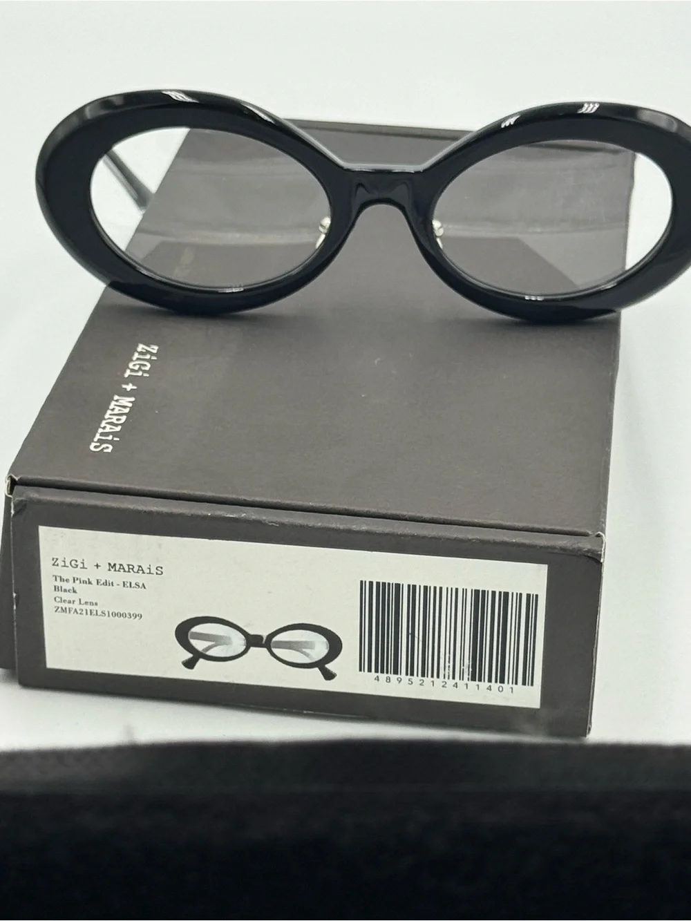 ZiGi + MARAiS Elsa Oval Blue Light Glasses Black Clear Lens NIB